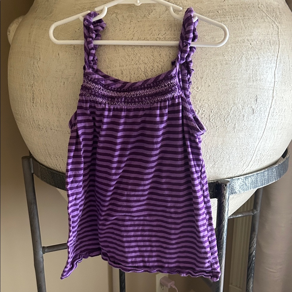 Faded Glory Purple and Black Striped Cotton Top